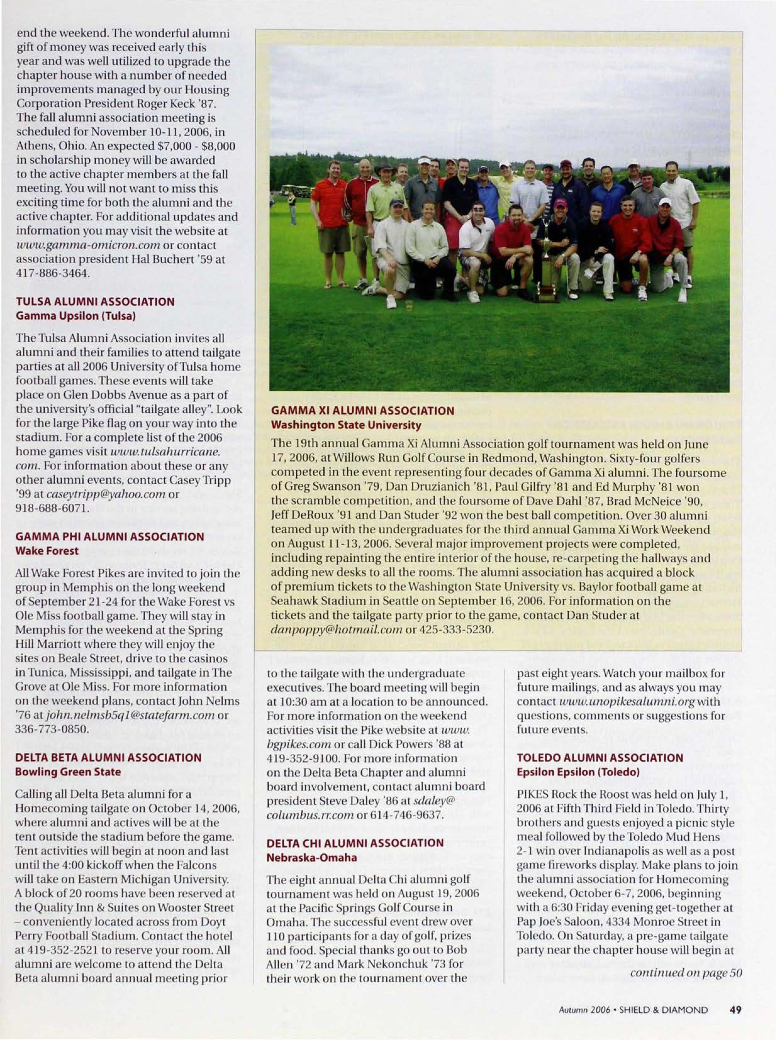 Gamma Xi Alumni Association Washington State University